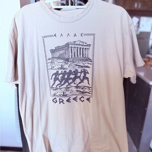 Greece Graphic Men's Tee - Beige